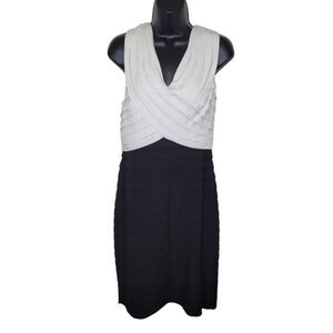 Adrianna Papell black & white classic bandage dress size 10